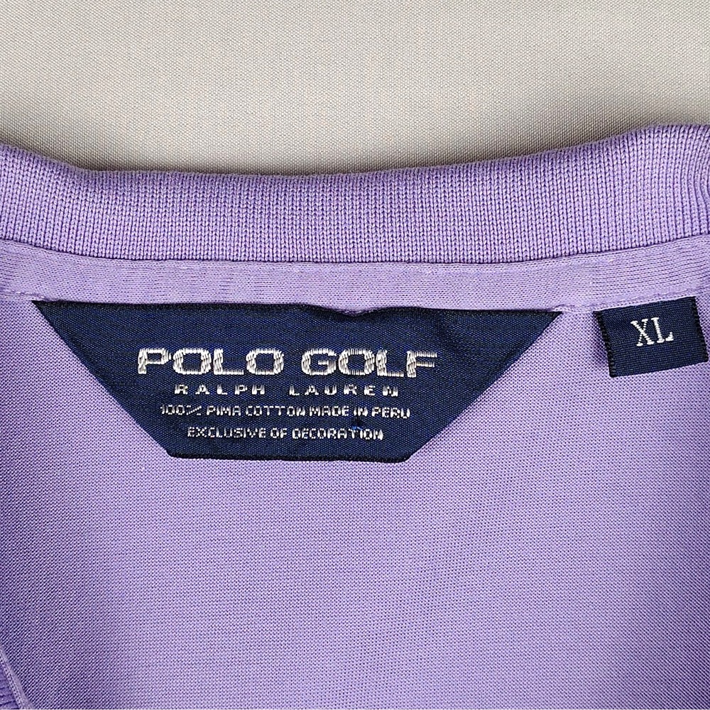 Polo Golf Ralph Lauren Pima Cotton Polo Shirt Men's XL Purple Short Sleeve - Picture 2 of 14